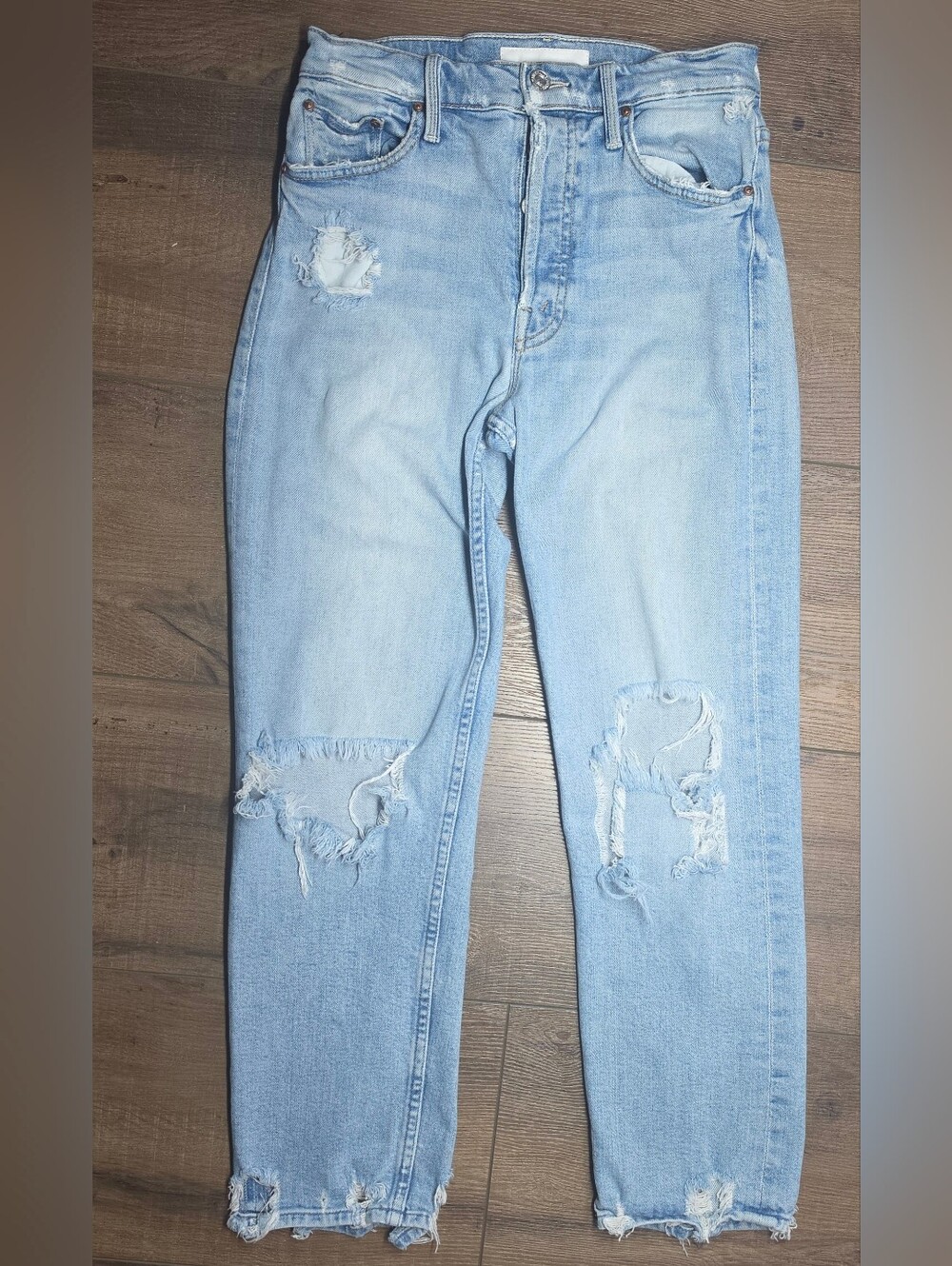 MOTHER The Tomcat The Confession Distressed Straight Leg Jeans Size 26 Made USA